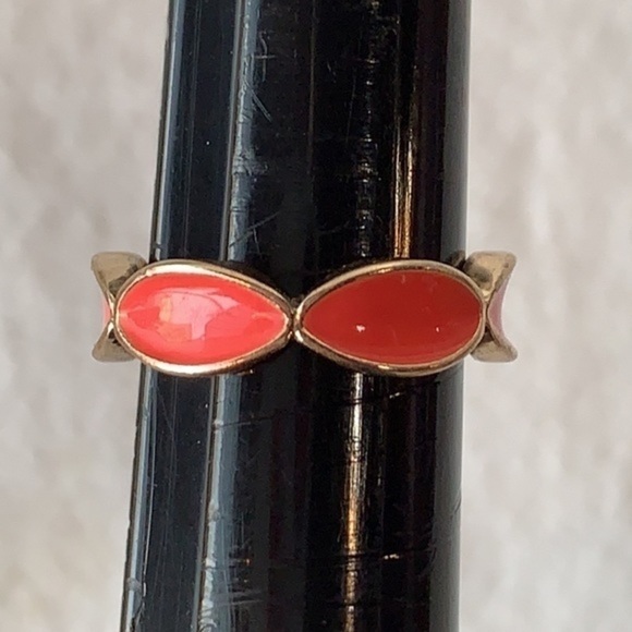 Jewelry - 💐5/25 orange enamel gold tone elegant band ring